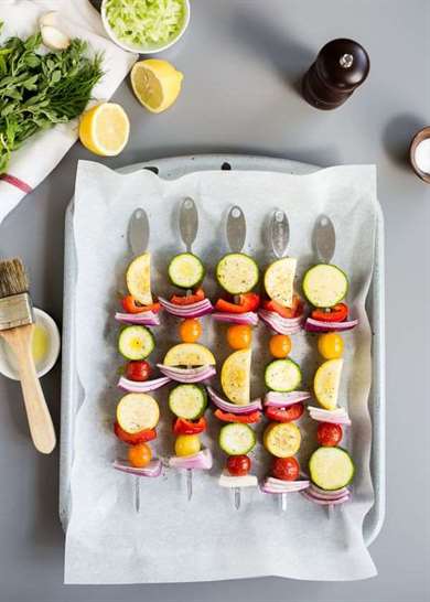 Kabobs rau nướng 