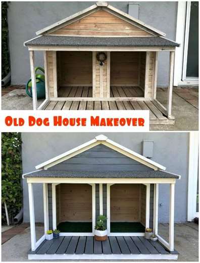 Old Double Dog House Makeover - DIY Inspired