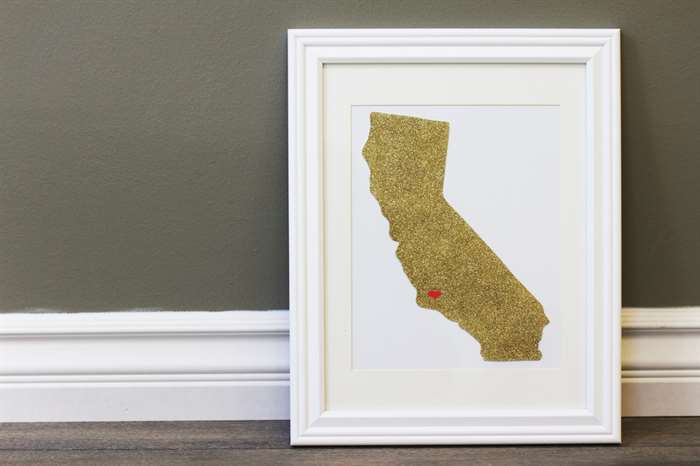 State Glitter Wall Art