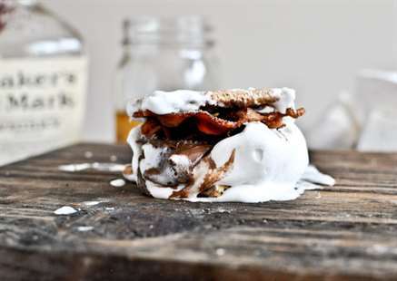 Bourbon marshmallow bacon s'mores