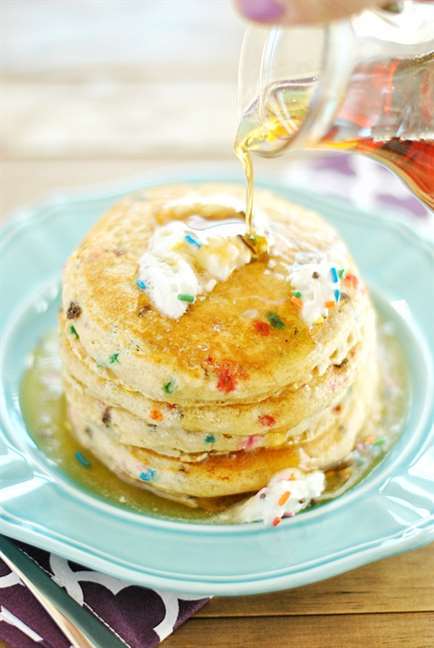 Skinny funfetti pancakes công thức