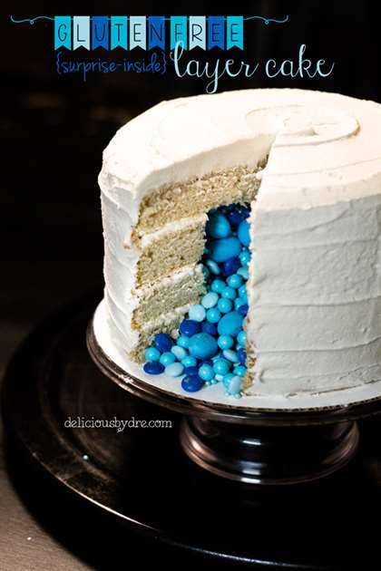 Gluten free gender reveal cake