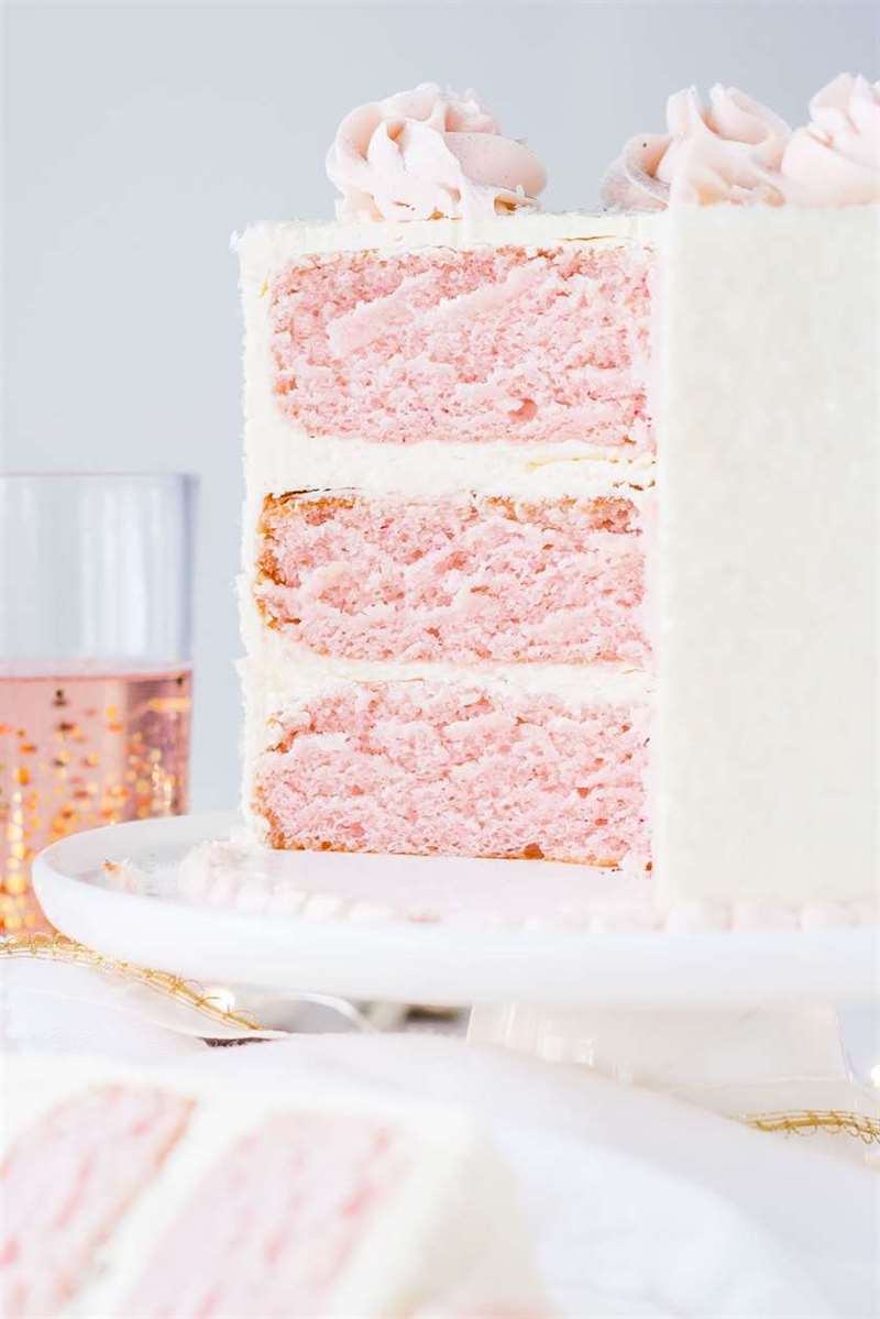 Champagne cake pink recipe