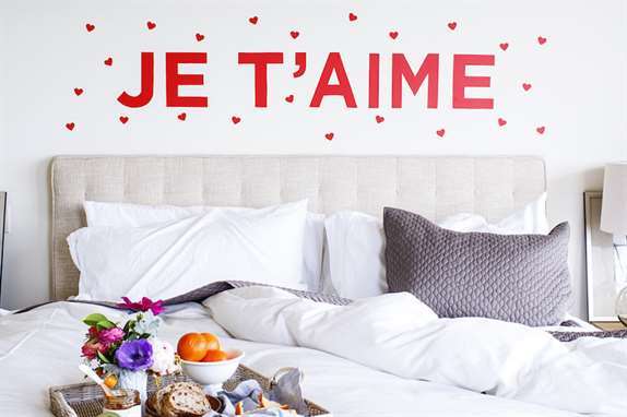 Decal dán tường Diy je t'aime