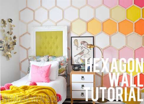 DIY Hexagon Accent Wall