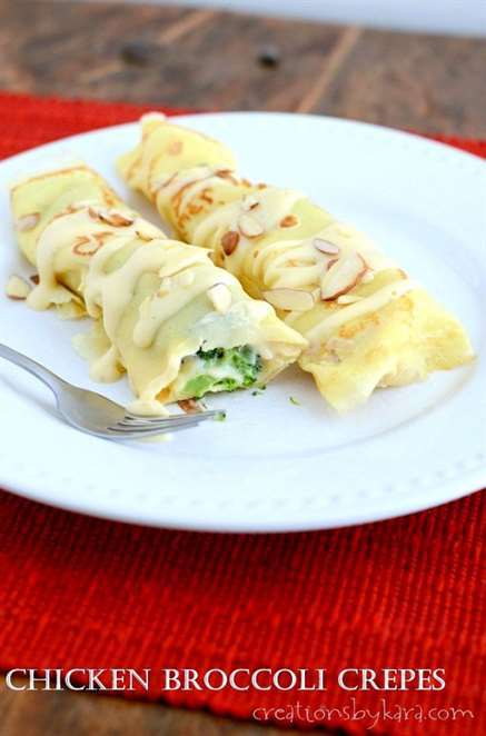 Bánh crepe bông cải xanh gà