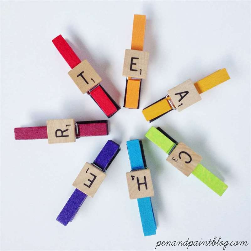 DIY Scrabble Clothespin