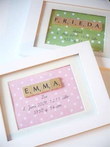 DIy Scrabble Baby Shadowbox