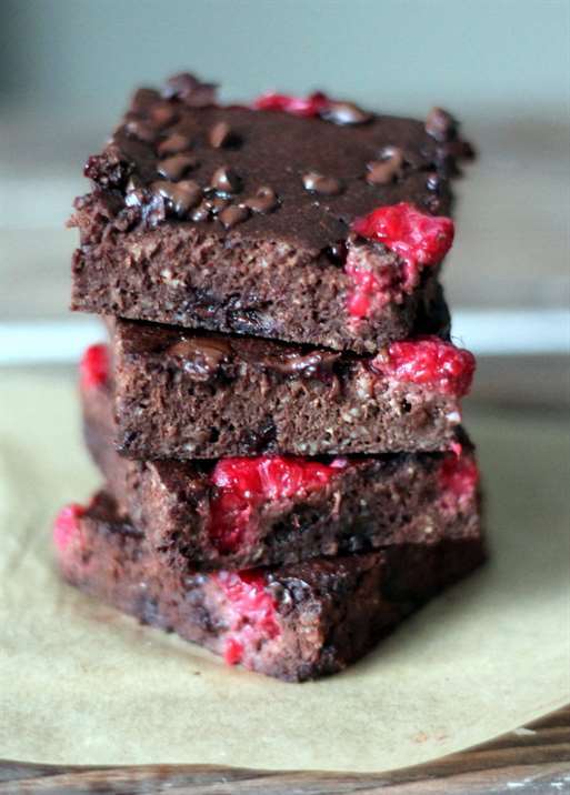 Bánh brownie sô cô la mâm xôi