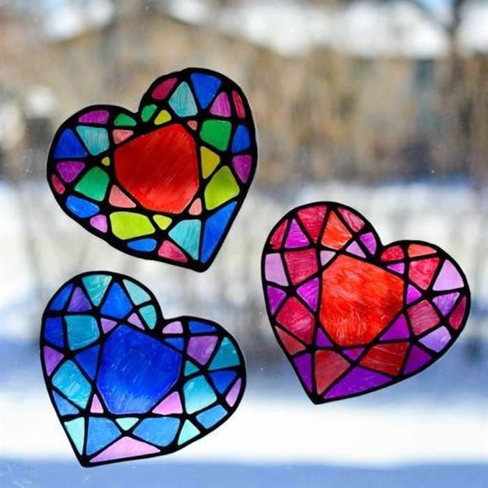 Trái tim suncatchers nghệ thuật ngày lễ tình nhân