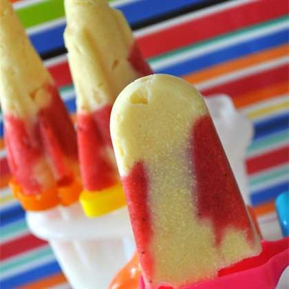 Dâu tây shortcake đá pops