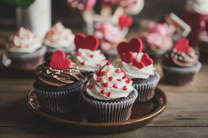 Tình yêu bánh cupcake ngày valentine bánh quy trang trí 