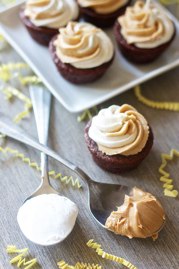 Fluffernutter brownie cupcakes