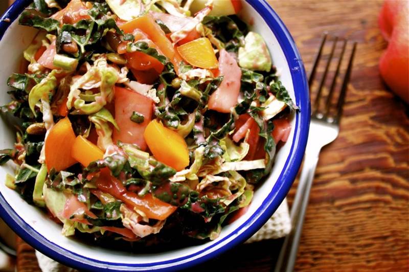 Honey Crisp and Kale Winter Salad Recipe