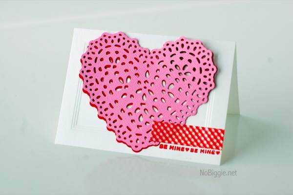 Thẻ ngày lễ tình nhân Doily Heart