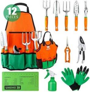 12 piece aluminum hand tool kit with apron and tote