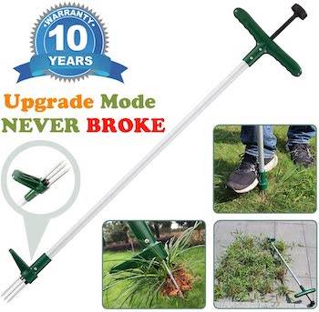 Manual stand up weeder and weed puller