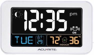 Đồng hồ báo thời gian Acurite intelli với bộ sạc usb, nhiệt độ và độ ẩm trong nhà