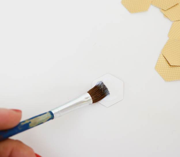 DIY Gold Hexagon Embellished Journal Podge