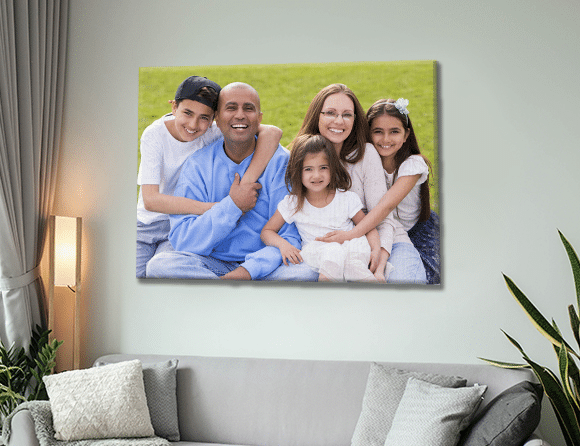In canvas gia đình hạnh phúc