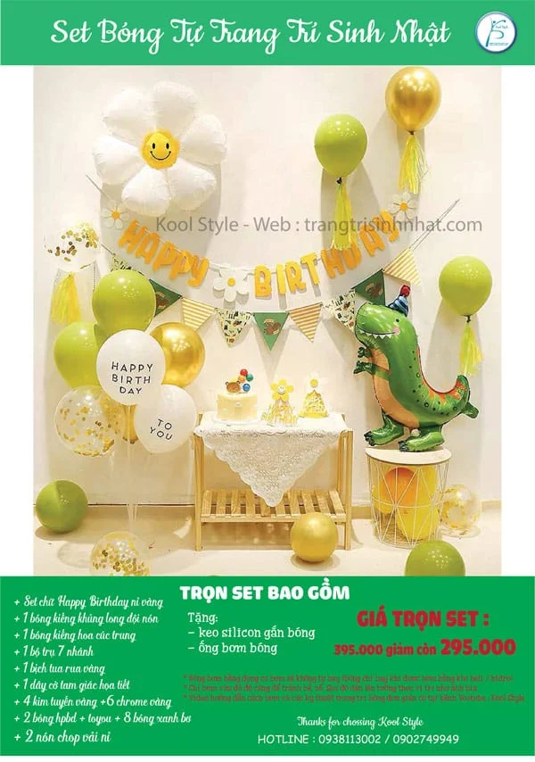 chi tiet set bong sinh nhat be thich khung long chi tiet set bong sinh nhat be thich khung long