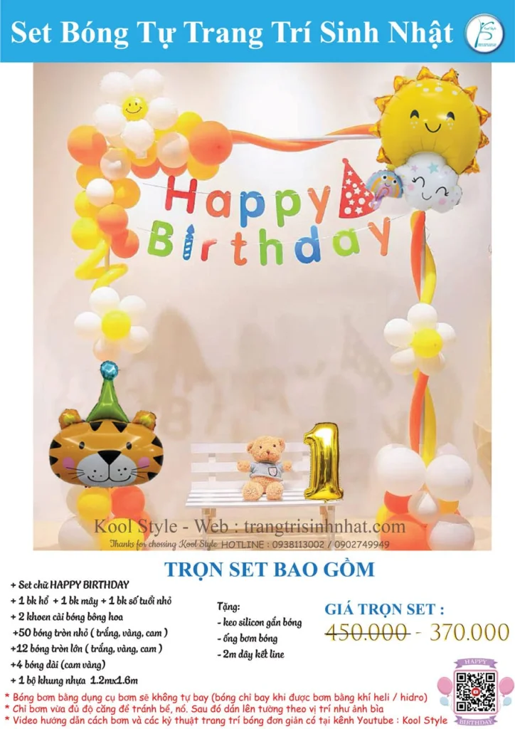 Set trang tri sinh nhat cho be tuoi ho Set trang tri sinh nhat cho be tuoi ho