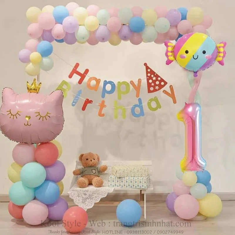 set bong tu trang tri sinh nhat be gai tuoi meo xinh dep 1