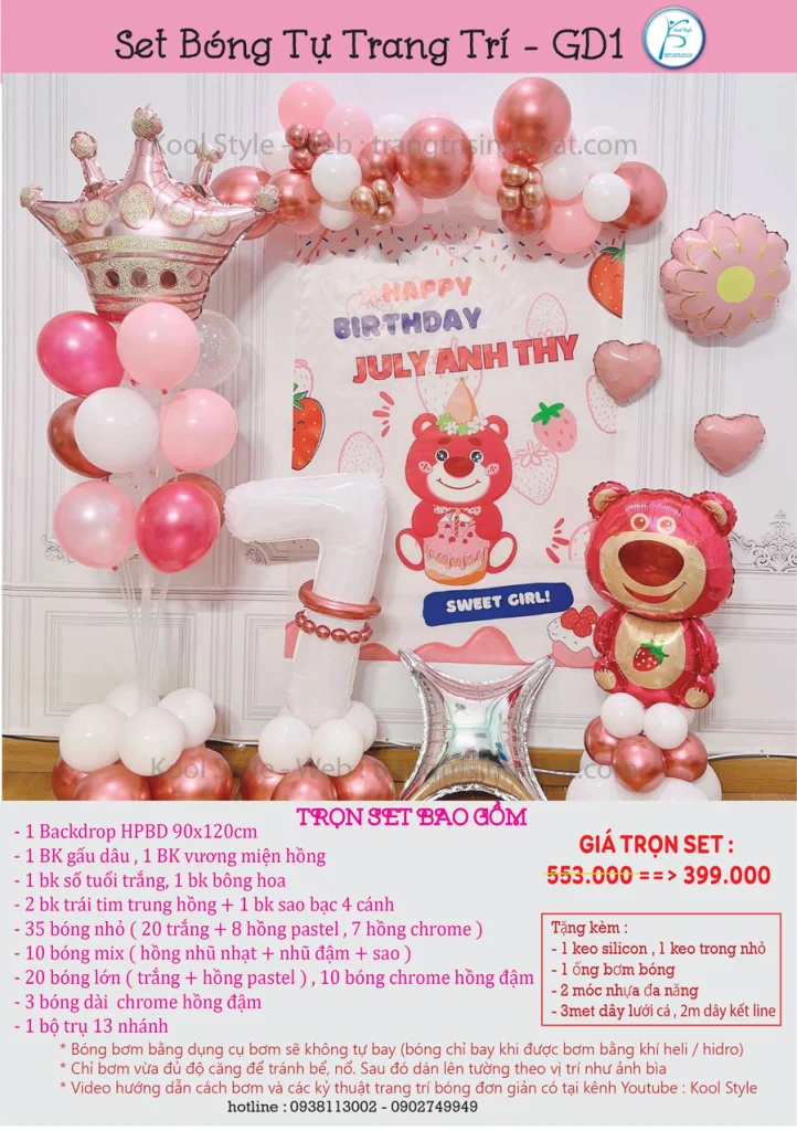 chi tiet set bong sinh nhat gau dau cho be chi tiet set bong sinh nhat gau dau cho be