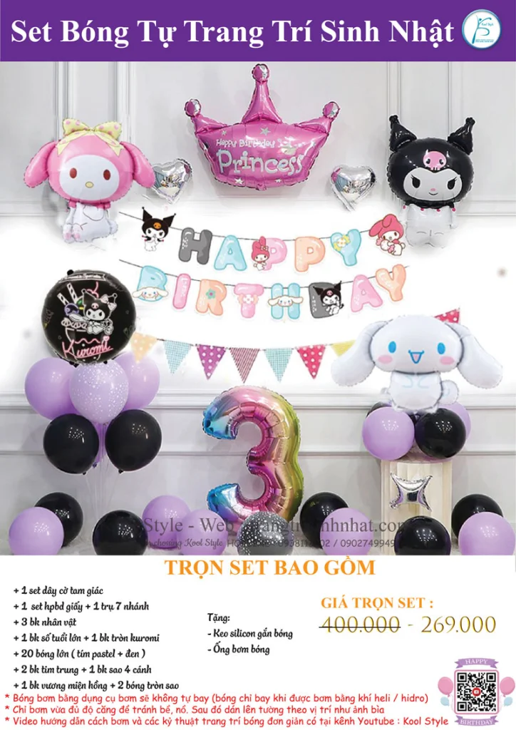 set bong kuromi my melody sinh nhat be set bong kuromi my melody sinh nhat be