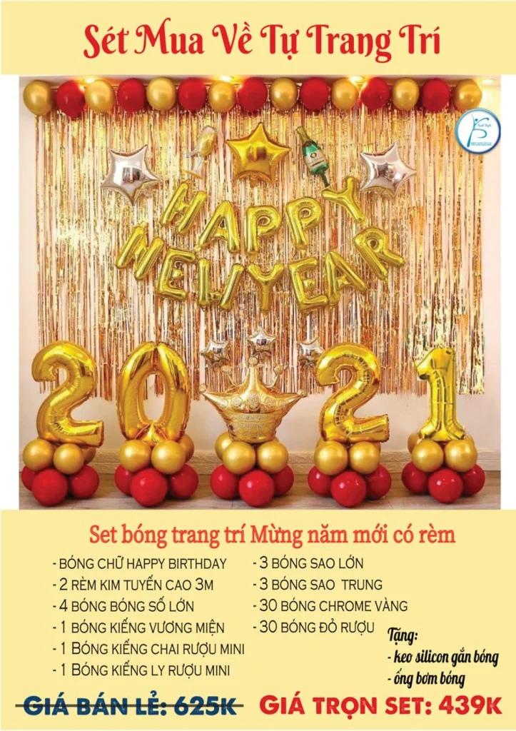 set trang tri decor nam moi bong bong cho van phong set trang tri decor nam moi bong bong cho van phong